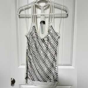 Wilster White Sequined Racerback Tank Top